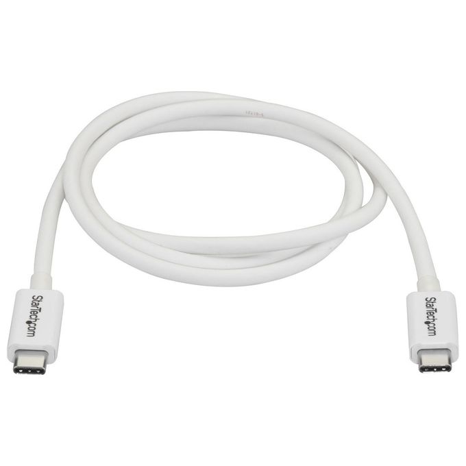 StarTech TBLT3MM1MW Cavo Thunderbolt 3 20 Gbps 100W PD 4K 60Hz USB-C Bianco
