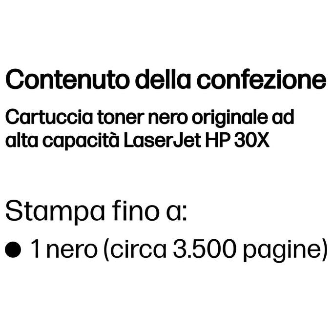 HP 30x CF230X Cartuccia toner Nero originale ad alta capacita'