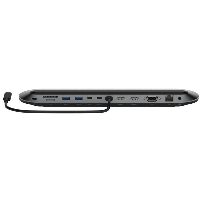 Belkin INC014BTSGY Docking Station USB-C 11-in-1 con Ricarica 100 W Ethernet 2500 Mbit-s HDMI VGA SD Reader MicroSD Reader colore Nero Grigio