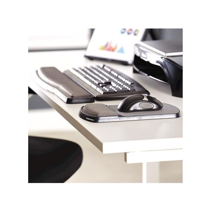 Fellowes 9374001 Tappetino mouse con poggiapolsi in gel regolabile in altezza colore Grafite