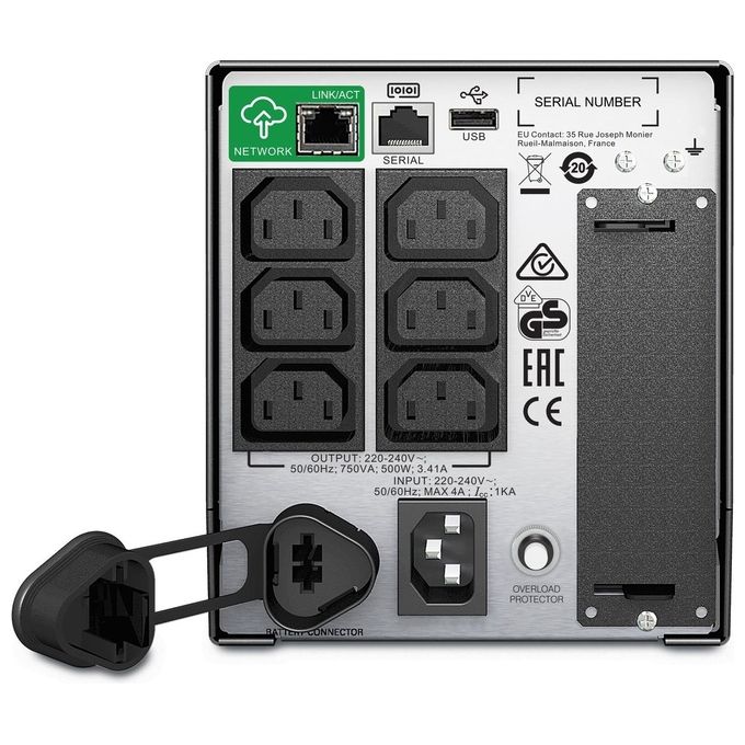 APC SMT750IC Smart-UPS Gruppo di Continuita' UPS 750 VA 500 W 6 Prese IEC C13 Display LCD SmartConnect AVR colore Nero