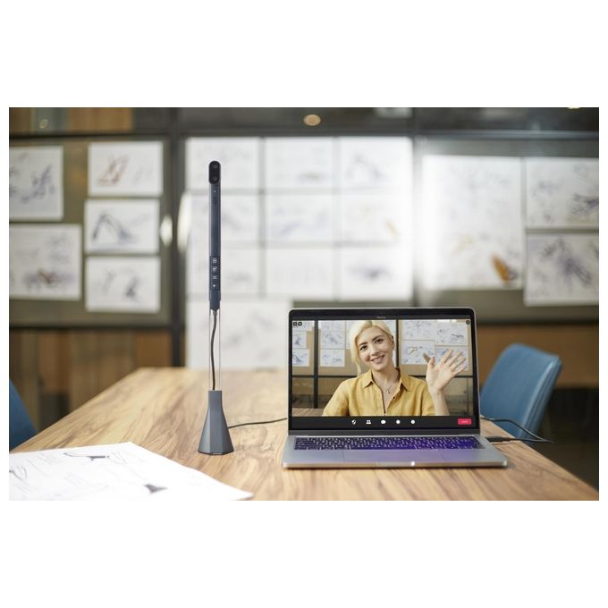 IPEVO 5-904-B-08-00 TOTEM 120 Telecamera per Videoconferenze Doppio Obiettivo 8 MP Risoluzione 4K Microfono Integrato Connessione USB-C Plug and Play Compatibile Windows MacOS Chromebook colore Nero