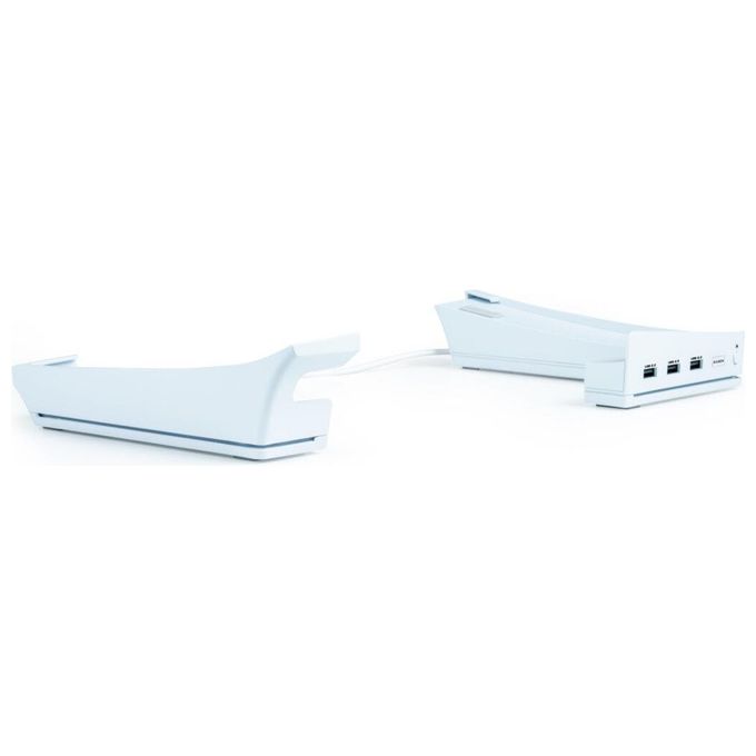 Nacon PS5SHORIZSTAND Base Orizzontale per PS5 Slim con Hub USB 3.0 e Illuminazione RGB colore Bianco