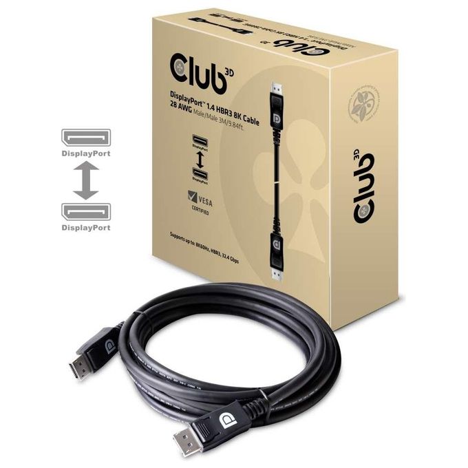 Club3d CAC-1060 Cavo DisplayPort 1.4 Hbr3 M-M 3mt