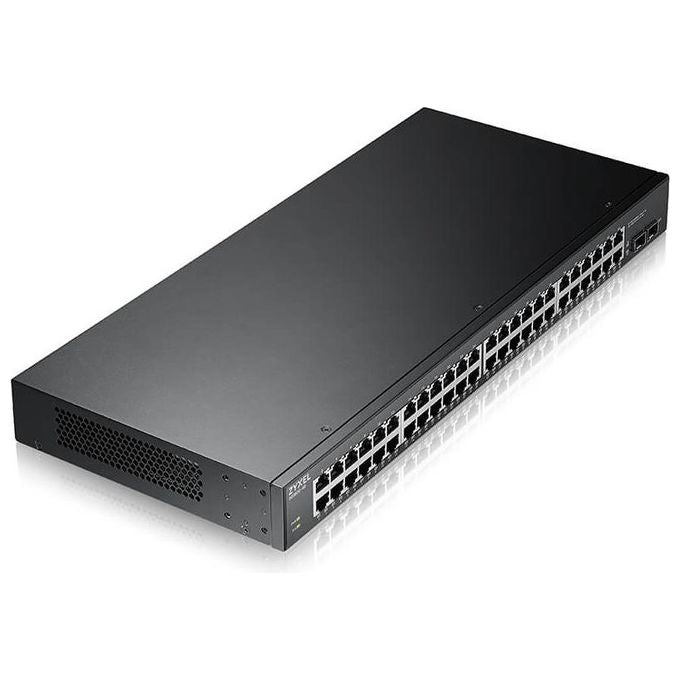Zyxel GS190048HPV2-EU0101F GS1900 Switch Gestito L2 48 porte Gigabit PoE+ 170W 2 porte SFP VLAN QoS IPv6 Rack colore Nero