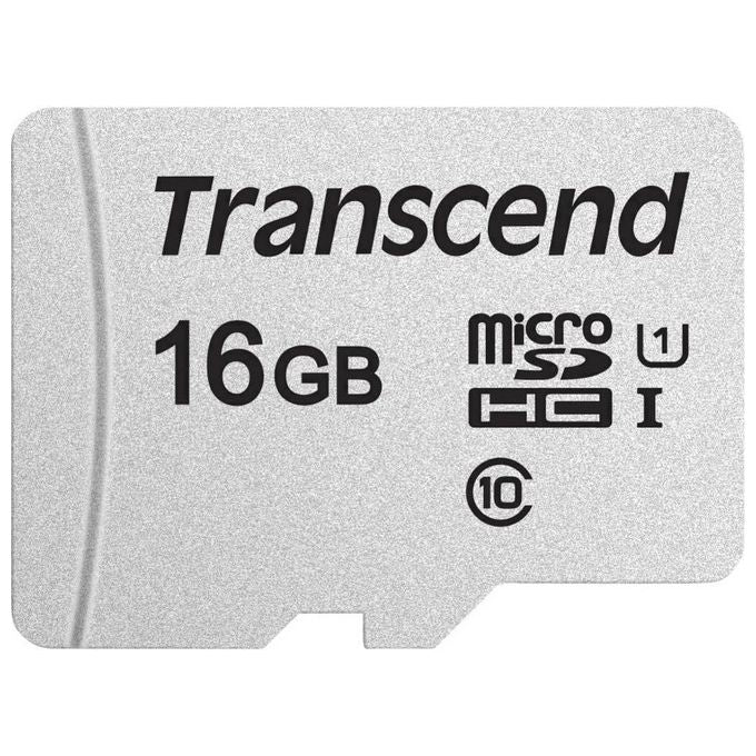 Transcend 300S-A MicroSd Scheda di Memoria da 16Gb Uhs-i U1 con Adattatore