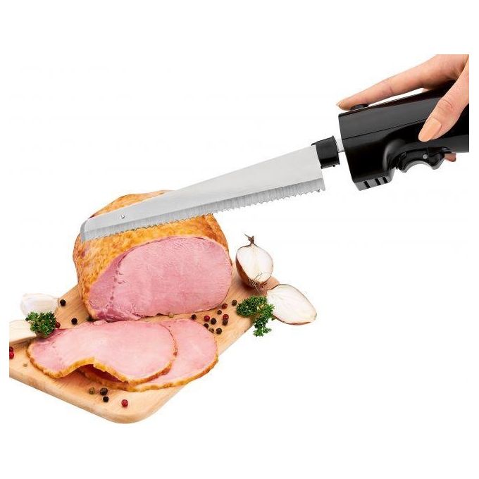 Clatronic EM 3702 Coltello Elettrico 120W Lame Acciaio Inox Lavabili in Lavastoviglie colore Nero