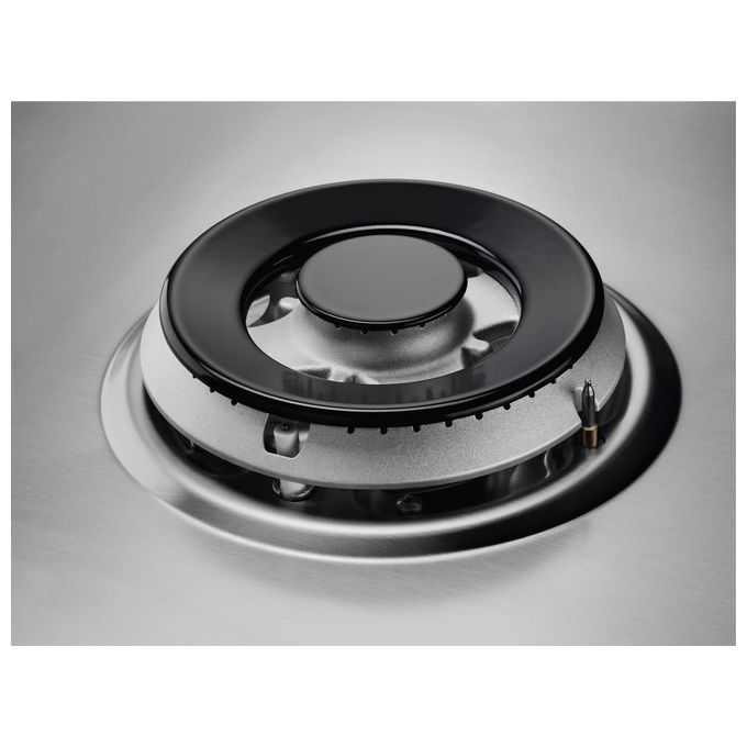 Electrolux EGS6414X Piano cottura a gas 60 cm 4 fuochi Wok multicorona 4000 W comandi laterali accensione elettronica Sicurgas colore Inox