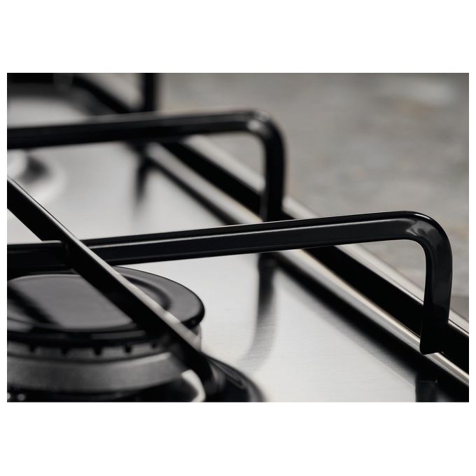 Electrolux EGS6414X Piano cottura a gas 60 cm 4 fuochi Wok multicorona 4000 W comandi laterali accensione elettronica Sicurgas colore Inox