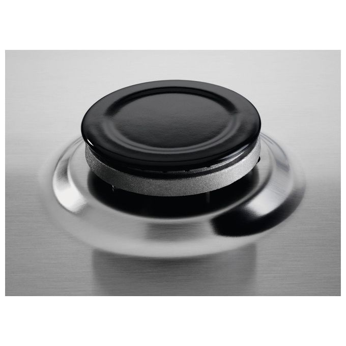 Electrolux EGS6414X Piano cottura a gas 60 cm 4 fuochi Wok multicorona 4000 W comandi laterali accensione elettronica Sicurgas colore Inox