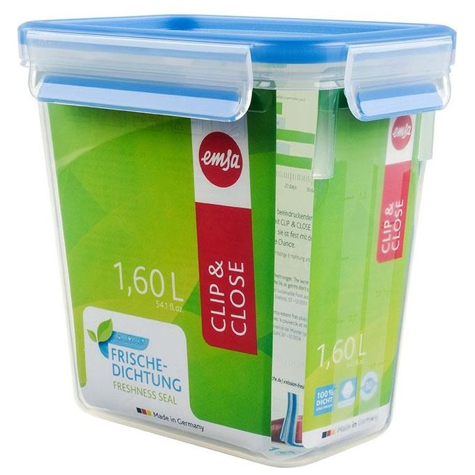 Emsa Contenitore Ermetico Clip and Close 1,6 Litri Coperchio con Guarnizione e Chiusura a Clip
