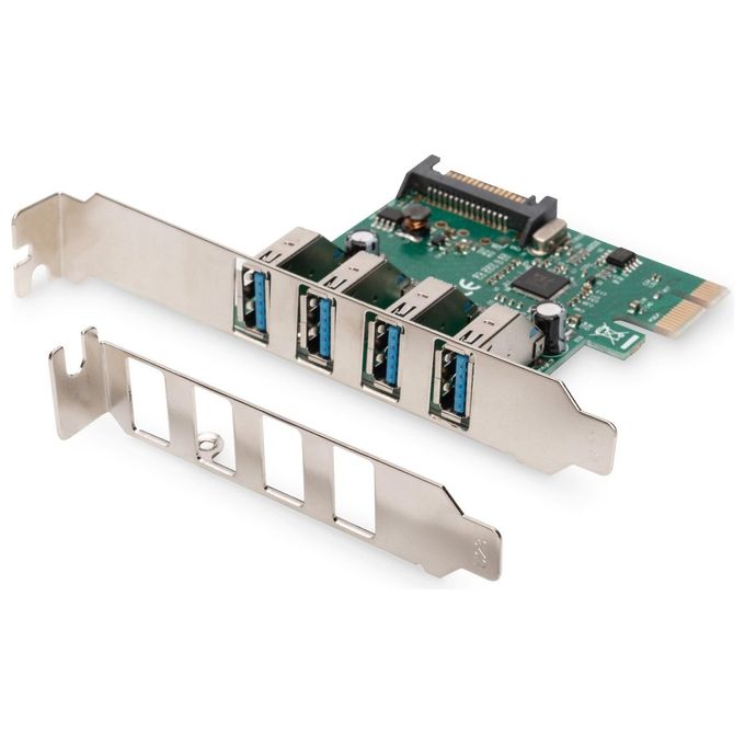 Digitus DS302211 Interface Scheda PCIe USB 3.0 Tipo A 4 Porte Fino a 5 Gbit-s Chipset: vl805
