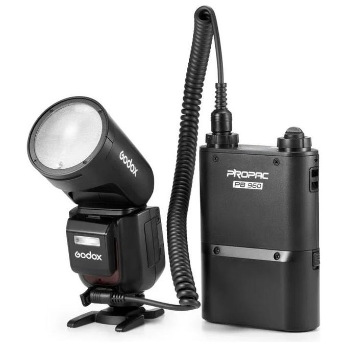 Godox 11417 V1Pro Flash TTL Testa Rotonda 76 Ws 28-105 mm 2,4 GHz 32 Canali 5 Gruppi Batteria Li-ion Ricaricabile USB-C colore Nero