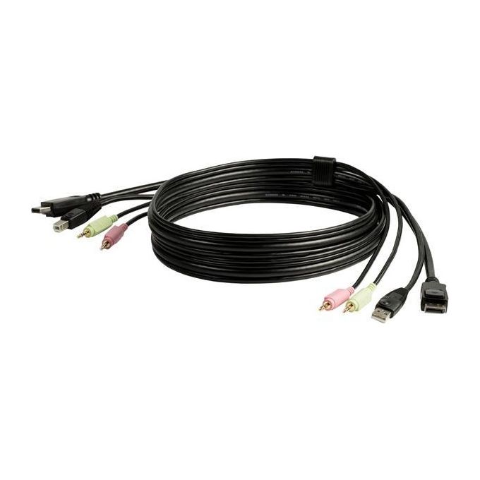 StarTech Cavo switch KVM DisplayPort USB 4 in 1 con audio e microfono 1,8 m