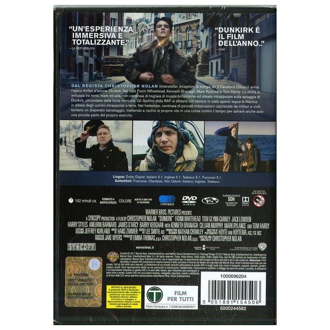 Warner Bros Dunkirk DVD Visita il capolavoro di Christopher Nolan in una straordinaria edizione DVD