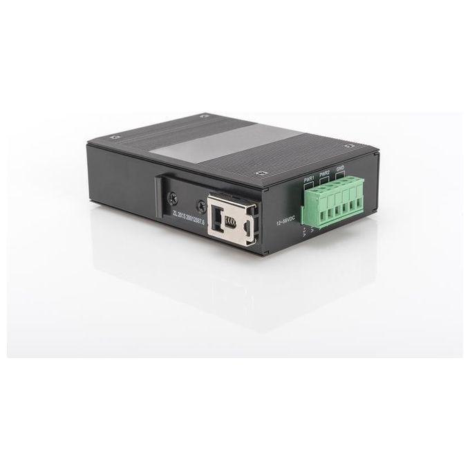 Digitus DN-652101 Convertitore Multimediale di Rete Gigabit Industriale 1000 Mbit-s Fibra Multimode SC RJ45 850nm 500m DIN Rail colore Nero