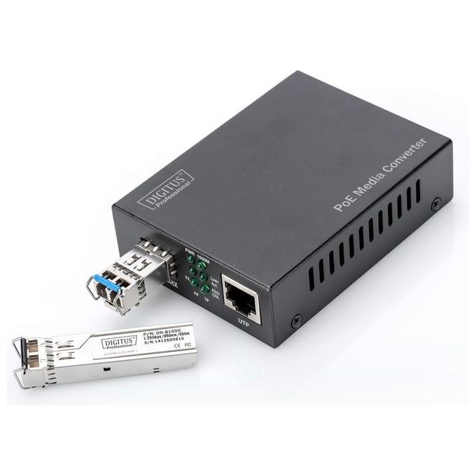 Digitus media converter gigabit poe rj45 sfp pse