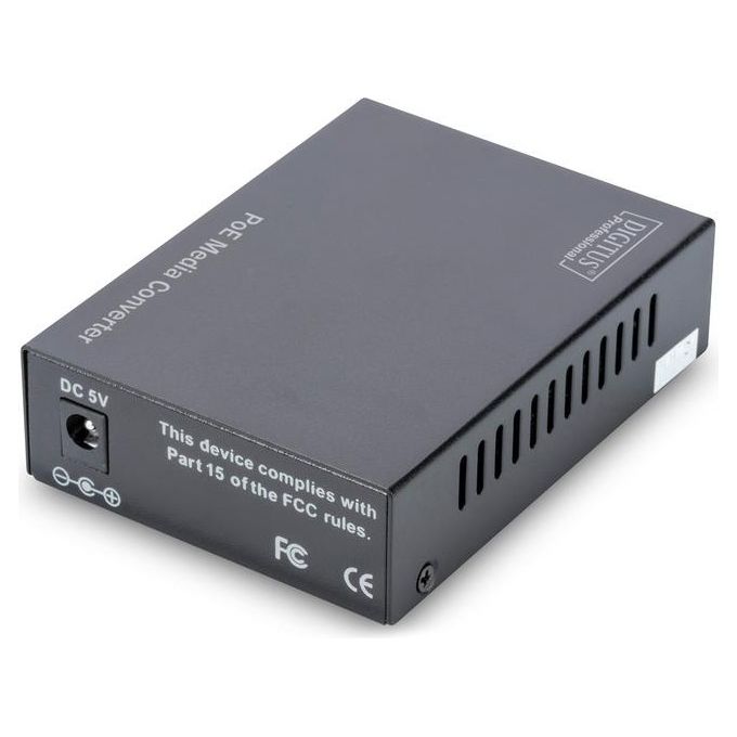 Digitus media converter gigabit poe rj45 connettore sc singlemode pse