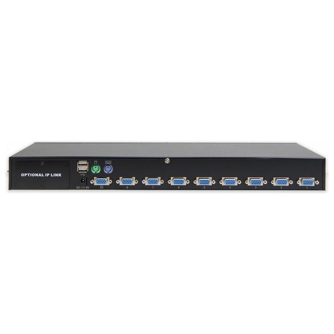 Digitus DS-23200-2 Commutatore KVM Combo USB PS-2 8 Porte VGA USB 2.0 Montaggio Rack colore Nero