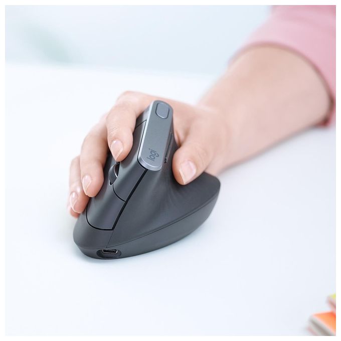 Logitech MX Vertical Mouse Ergonomico Avanzato Cablato e Wireless per un Minore Sforzo Muscolare
