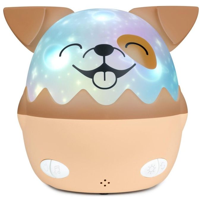 Bigben Kids Brown Dog Shape Night Light With 360º Projection With Wireless Music Nlpkidsdog
