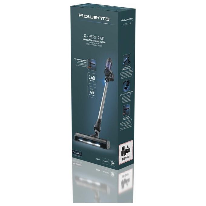Rowenta RH6A35WO X-Pert 7.60 Aspirapolvere a Bastone 2 in 1 Senza Filo Ciclonico Senza Sacchetto 0.44 L 140 W 45 min 81 dB colore Viola Argento