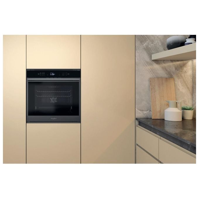 Whirlpool W7OM44S1PBSS W7 Collection Forno da incasso Multifunzione 73 L Classe A+ Pirolitico Touch con 6° SENSE (59.5x59.5x56.4 cm) colore Nero
