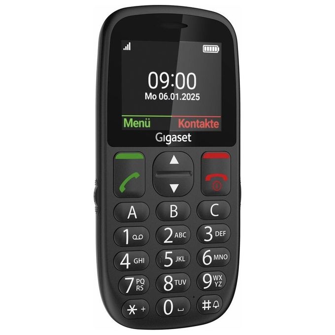 Gigaset GL395, Telefono Cellulare per Anziani, Nero, Sim Singola, Tasto SOS