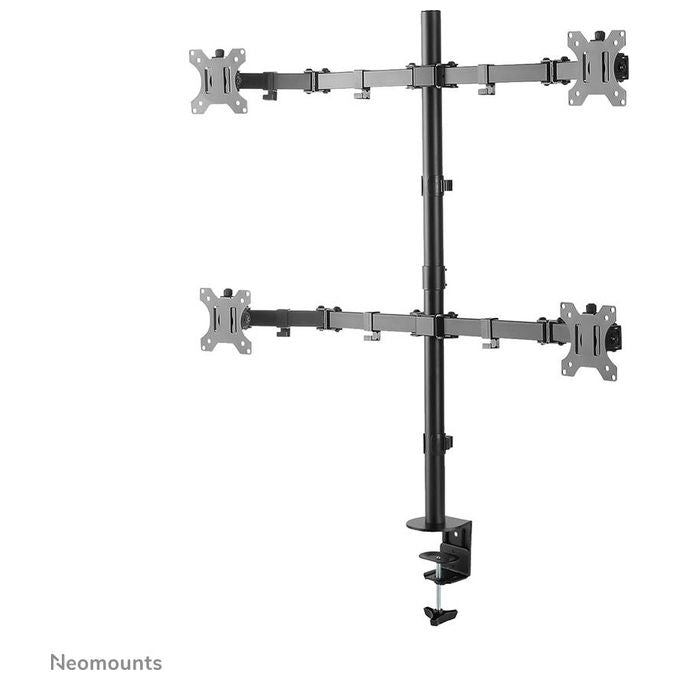 Neomounts FPMA-D550D4BLACK Braccio da Scrivania Full Motion per 4 Monitor 13'' 32'' 6 Kg VESA 75x75 100x100 colore Nero