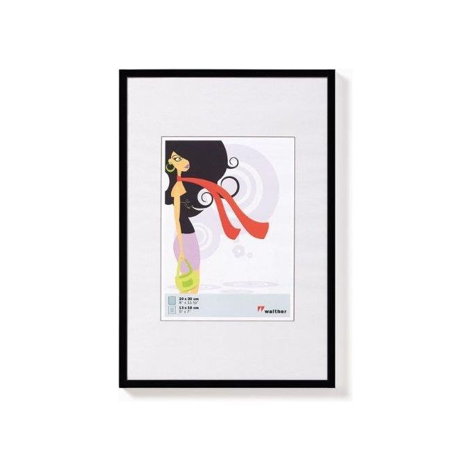 Walther New Lifestyle Cornice Portafoto 21x297cm in Plastica Nero DIN A4