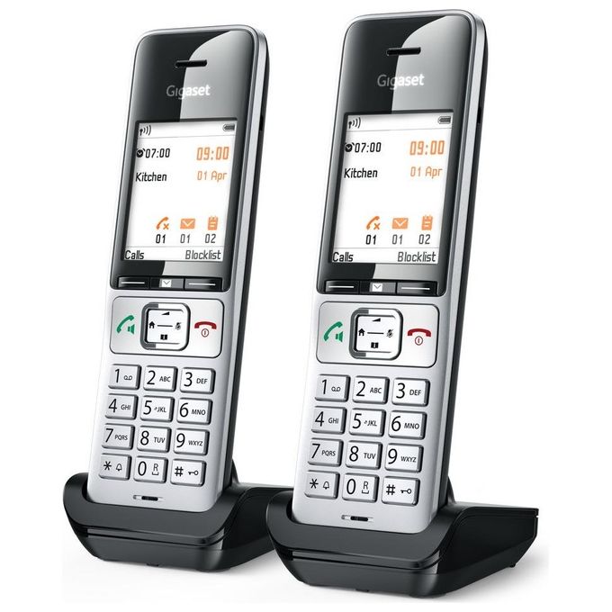 Gigaset L36852-H3061-R101 COMFORT 500HX duo Telefono cordless DECT con vivavoce e identificatore di chiamata colore Nero Argento