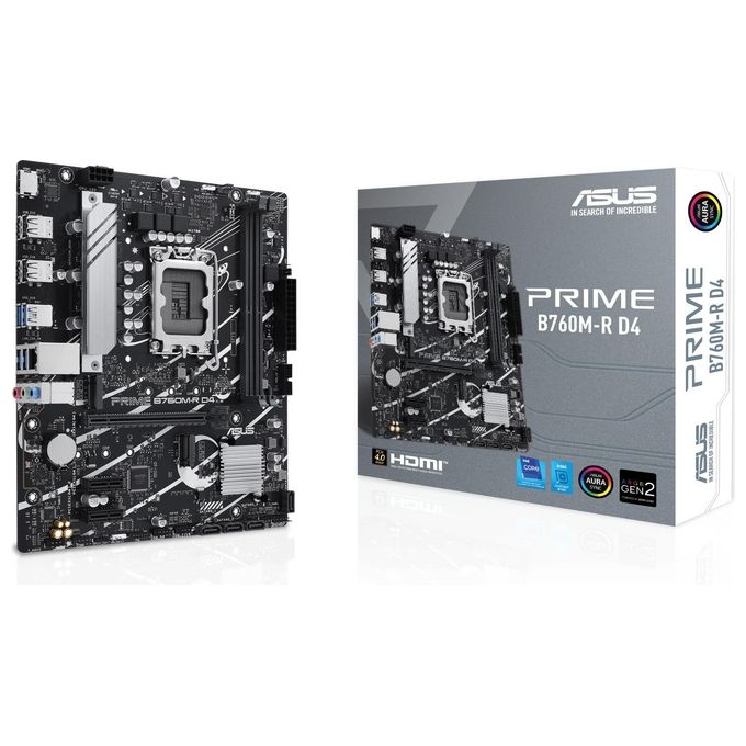 ASUS 90MB1HA0-M0EAY0 Prime Scheda Madre Intel LGA 1700 mATX DDR4 2 M.2 PCIe 4.0 Realtek 2.5Gb Ethernet HDMI 2.1 USB 5Gbps Aura Sync colore Nero