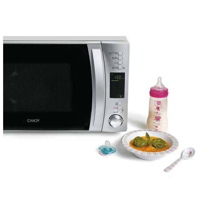 Candy CMXG25DCS COOKinApp Forno a Microonde Combinato con Grill Capacita' 25 Litri Potenza 900 W Display Digitale 40 Programmi App Simply-Fi Silver