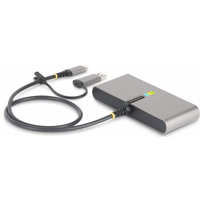 StarTech 5G2A1SGBB-USB-C-HUB Hub USB-C a 2 porte con Ethernet Gb e seriale RS232 FTDI 100W PD 2x USB-A 5Gbps colore Grigio spaziale
