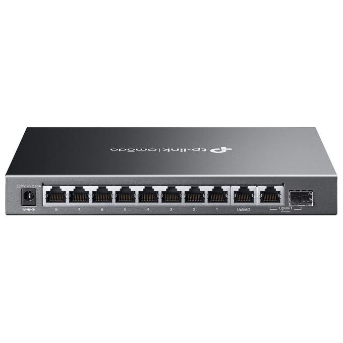TP-Link ES210GMP Omada Switch Gestito 10 Porte Gigabit 8 Porte PoE+ 123W Budget 20 Gbps Fanless colore Nero