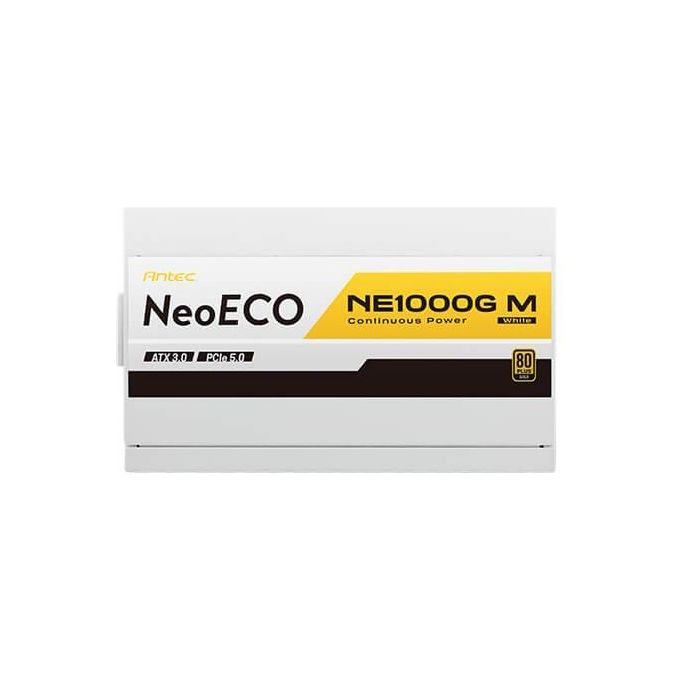 Antec NE1000G M W Neo ECO Modular Alimentatore ATX 3.0 1000 W 80 PLUS Gold con Cavo PCIe 5.0 12VHPWR colore Bianco