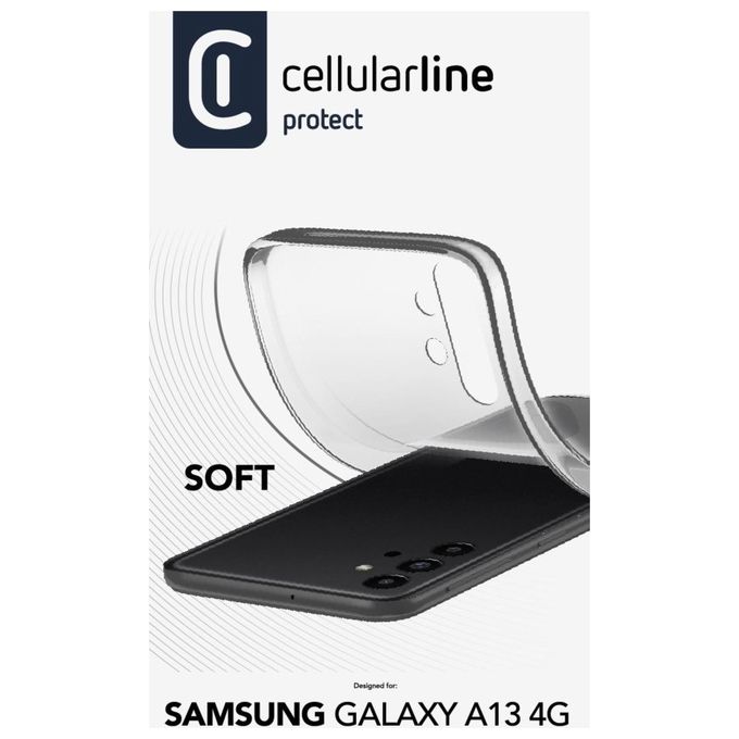 Cellularline SOFTGALA134GT Soft Cover Samsung Galaxy A13 4G in Gomma Antiurto Antgraffio colore Trasparente