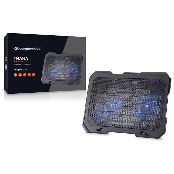 Conceptronic THANA01B Base di Raffreddamento per Notebook 15,6'' Nero