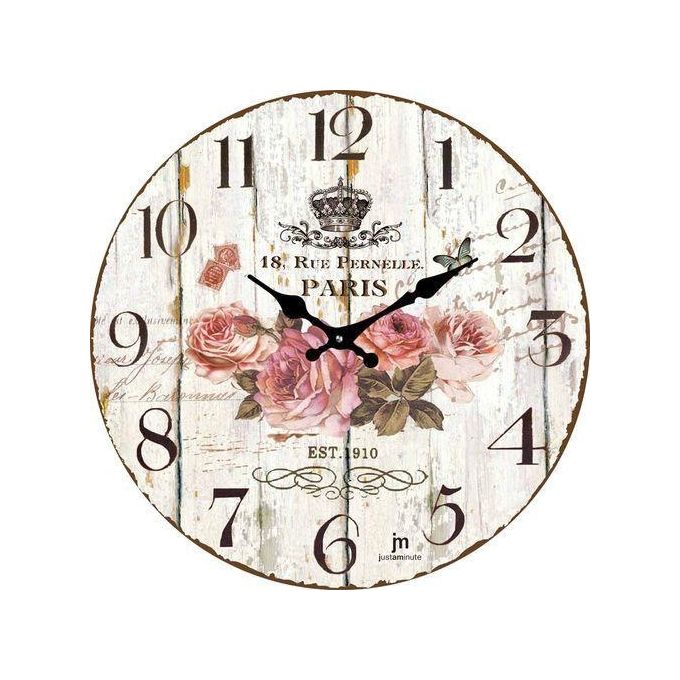 Lowell Orologio Parete Old Style in Vetro Tondo 33,5cm Serigrafato