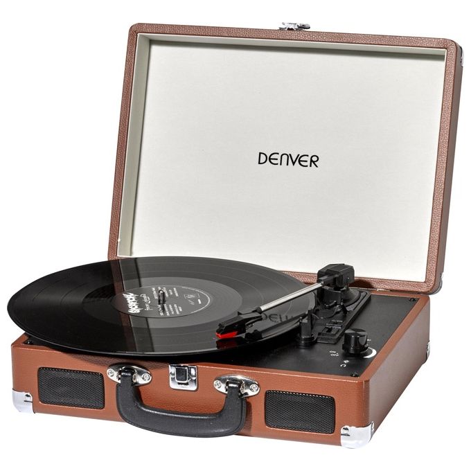 Denver BEL5706751027680 VPL-120 Giradischi 3 Velocita' 33 1-3 45 78 rpm Altoparlanti Integrati 2 x 1 W Uscita USB Phono Aux colore Marrone