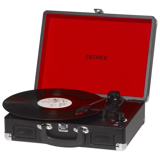 Denver BEL5706751028649 Giradischi USB con Altoparlanti Integrati 33 1-3 45 78 rpm Uscita Phono Design Valigetta colore Nero