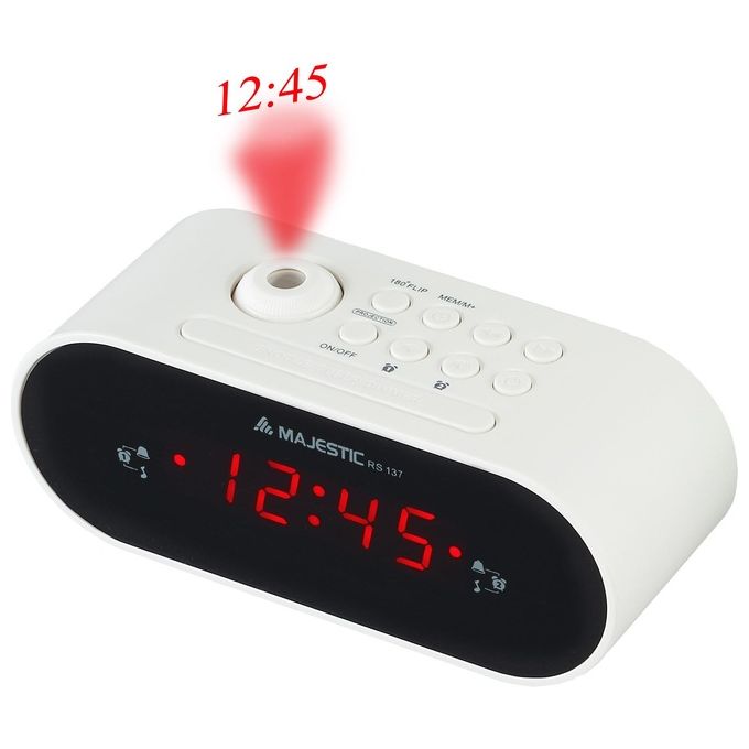 Majestic Radiosveglia Proiezione Am-Fm 2 Allarmi Bianco
