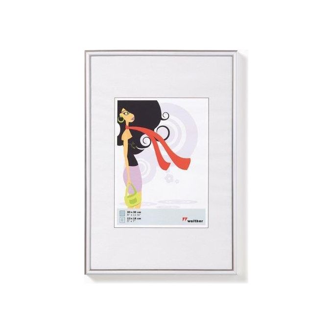 Walther New Lifestyle Cornice Portafoto 18x24cm in Plastica Argento
