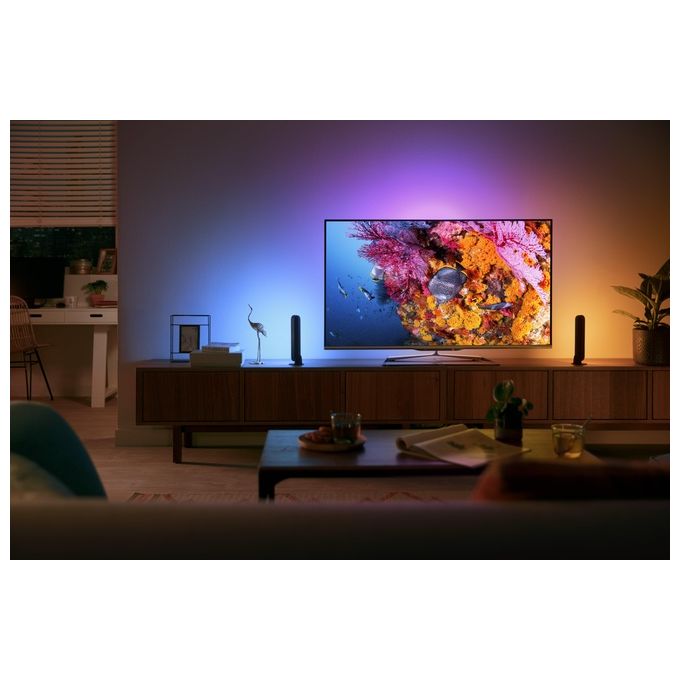 Philips Hue Play Lampada Led Connessa Unita' Base con Alimentatore 2 Pezzi Nero