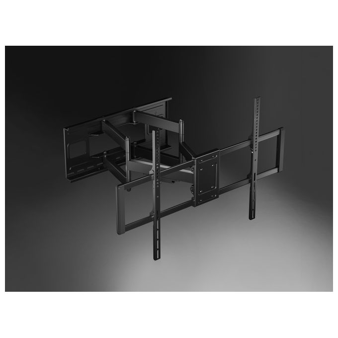 Equip 650343 Staffa per montaggio TV a movimento completo per impieghi gravosi da 60 a 120 pollici Capacita' massima 120 Kg Compatibilita' VESA fino a 900x600 mm Rotazione ±60° Inclinazione ±5° Estensione da 7,5 a 70,3 cm colore Nero