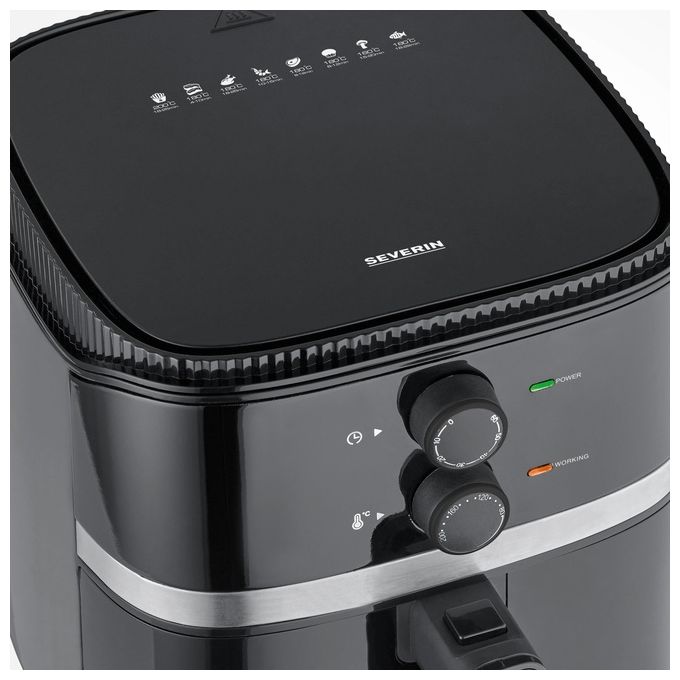 Severin FR 2452 Friggitrice ad aria 4.3 L 1500 W Timer 60 min Temperatura 80-200 °C colore Nero Argento