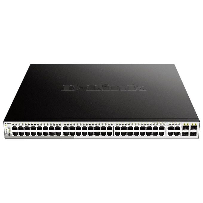 D-Link Web Smart DGS-1210-52MP Switch gestito 8 x 10-100-1000 (PoE+) + 40 x 10-100-1000 (PoE) + 4 x SFP desktop, montabile su rack PoE+