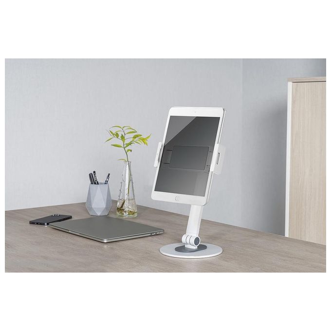 Neomounts DS15-540WH1 Supporto Universale da Scrivania per Tablet Fino a 12,9 Pollici Regolabile in Altezza e Rotazione 360° Colore Bianco