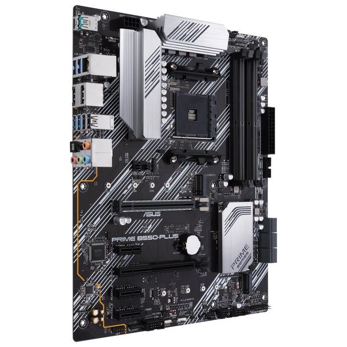 ASUS PRIME B550-PLUS, Scheda madre ATX AMD B550 (Ryzen AM4), PCIe 4.0, doppio M.2, 1 Gb Lan, HDMI, DP, SATA 6 Gbps, USB 3.2 Gen 2 Type-A e Type-C, Connettori Aura Sync RGB