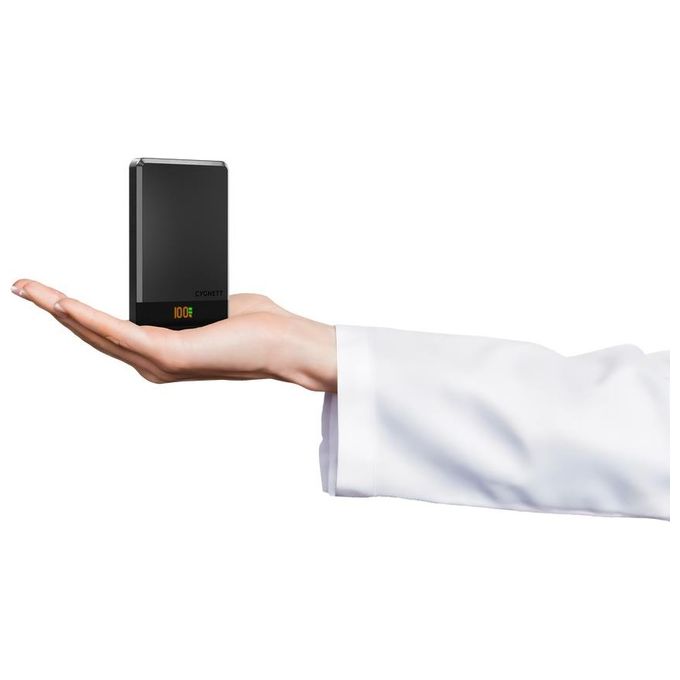 Cygnett CY5092PBCHE MagSlim Power Bank 5000 mAh MagSafe Wireless 15W Display USB-C colore Nero